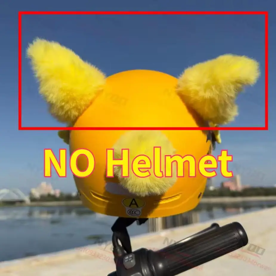 Motorcycle Helmet Animals Cat Ears Decorations YELLOW Ear Accessories for Ski Electric Scooter Helmets Cascos Para Moto