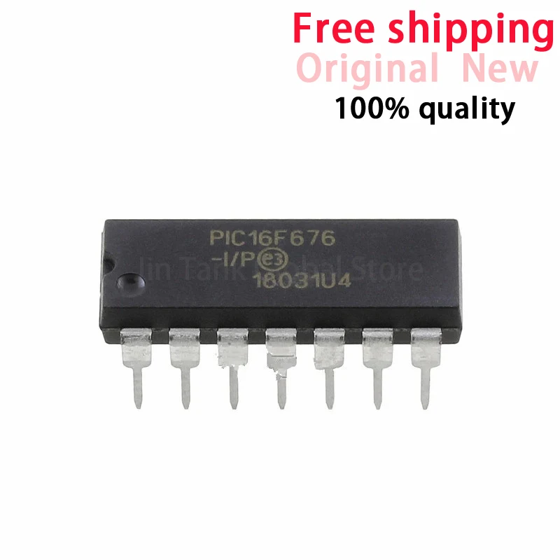 (5-100piece)100% New PIC16F676-I/P PIC16F676 I/P DIP-14 Chipset