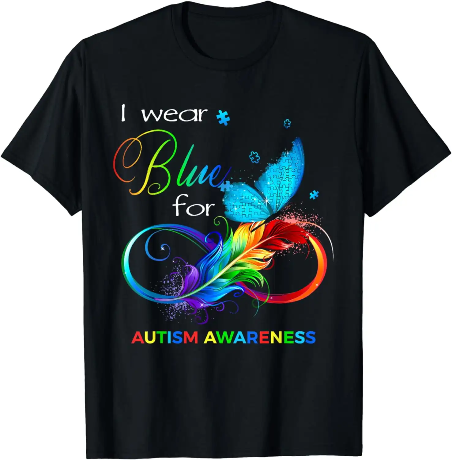 100% Cotton I Wear Blue Autism Awareness Month Kids T- Golf Gift T-Shirt For Men And Women