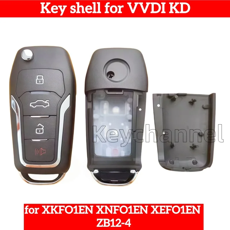 1 SZT. 4-przyciskowa obudowa kluczyka samochodowego Xhorse XKFO01EN XEFO01EN, obudowa kluczyka zdalnego KD B12 NB12-3, obudowa kluczyka składanego VVDI, bez ostrza kluczyka