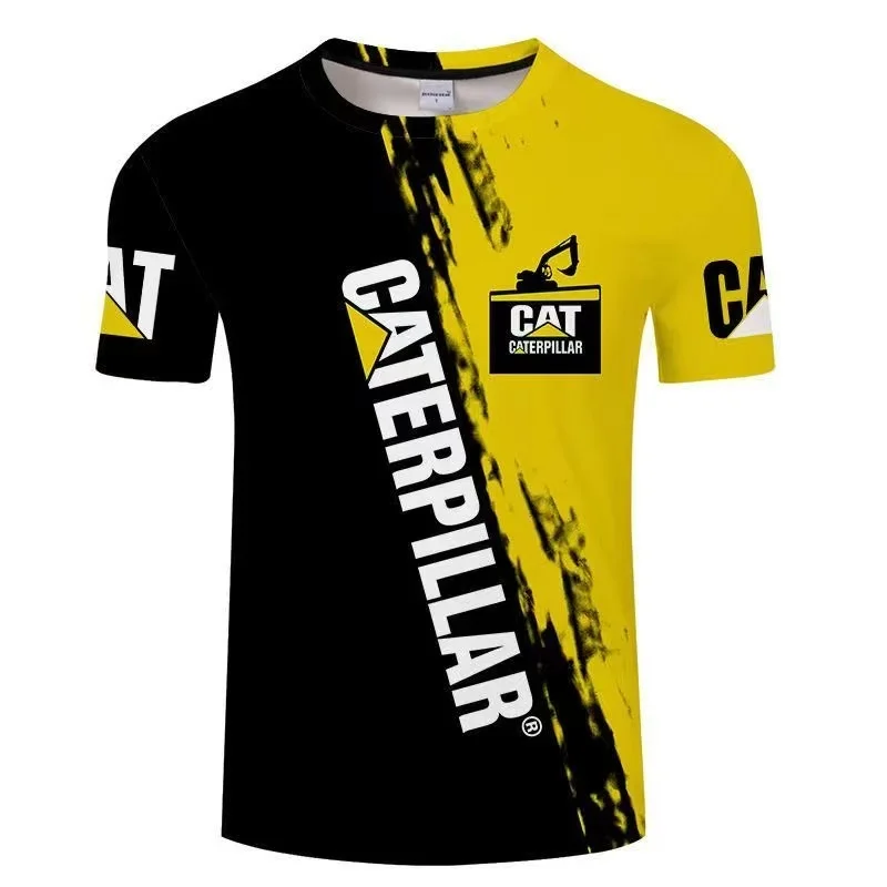 2026 new CAT excavator 3D digital printing summer hot selling youth trend niche personality trend men's casual T-shirt short sle