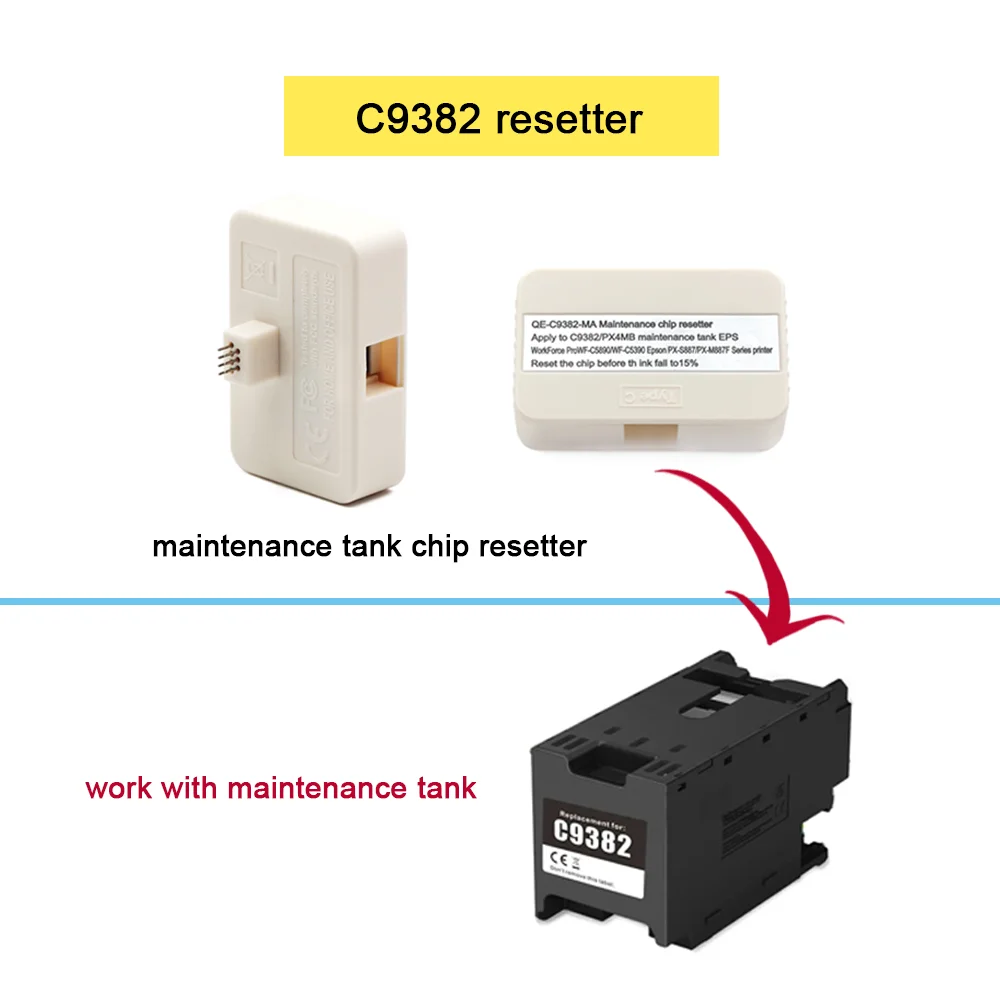 C9382 PX4MB Maintenance Tank Chip Resetter For Epson WorkForce WF C5890 C5390 5890 5390 PX S887 887F Printer Waste Ink Collect