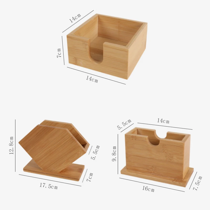 Bamboo Simple Tissue Box Cube Fan Shaped Napkin Holder Home Kitchen Dining Table Paper Towel Storage Rack