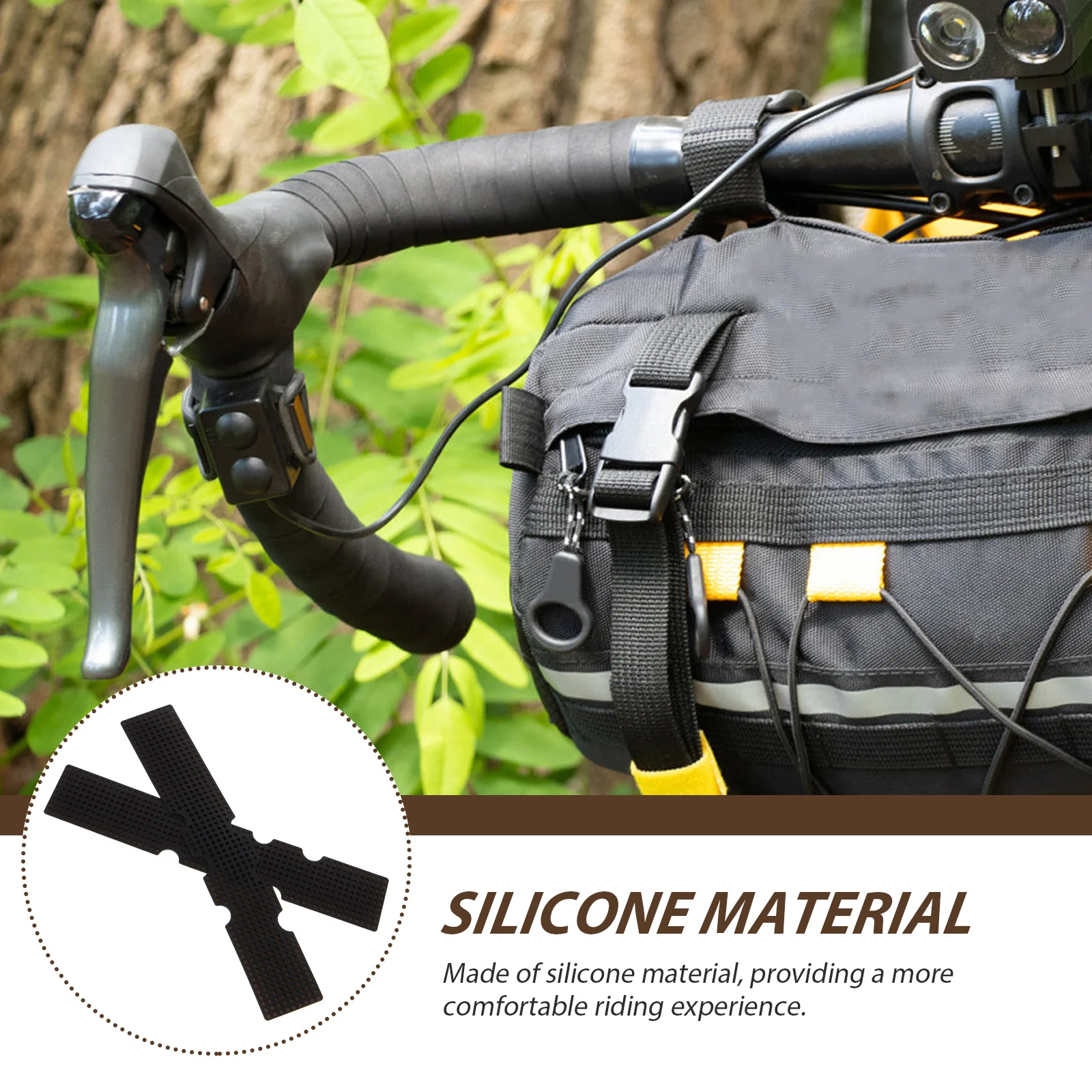 2Pcs Shockproof Bike Handlebar Pad Silicone Non-Slip Bar Cushion Durable Moisture Resistant Bicycle Accessories