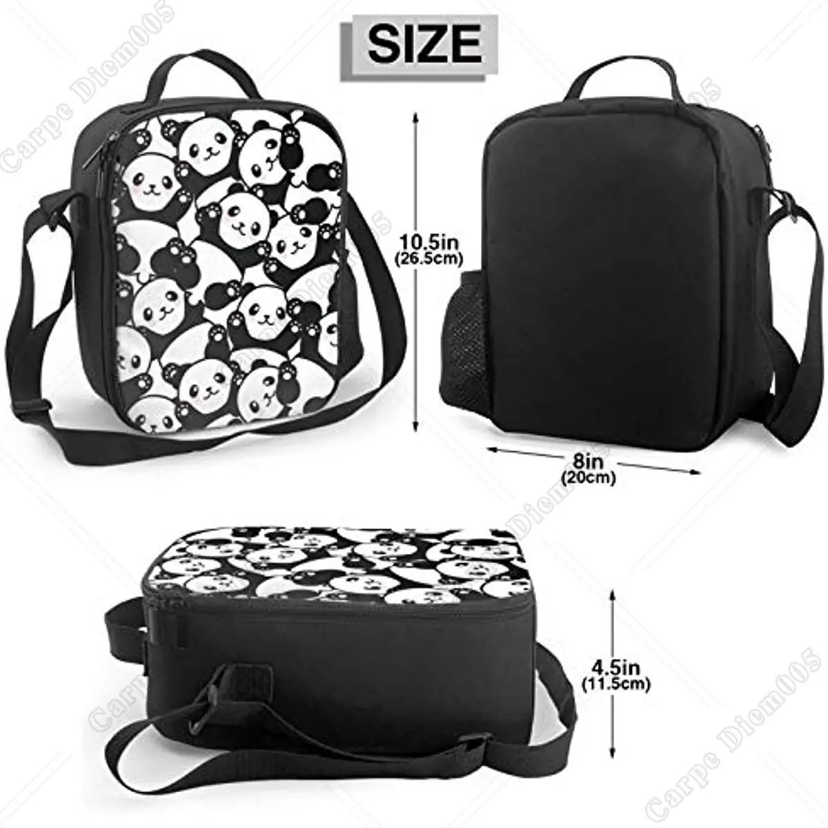 Cute Panda Insulated Lunch Box Bag Portable Lunch Tote For Women Men And Kids