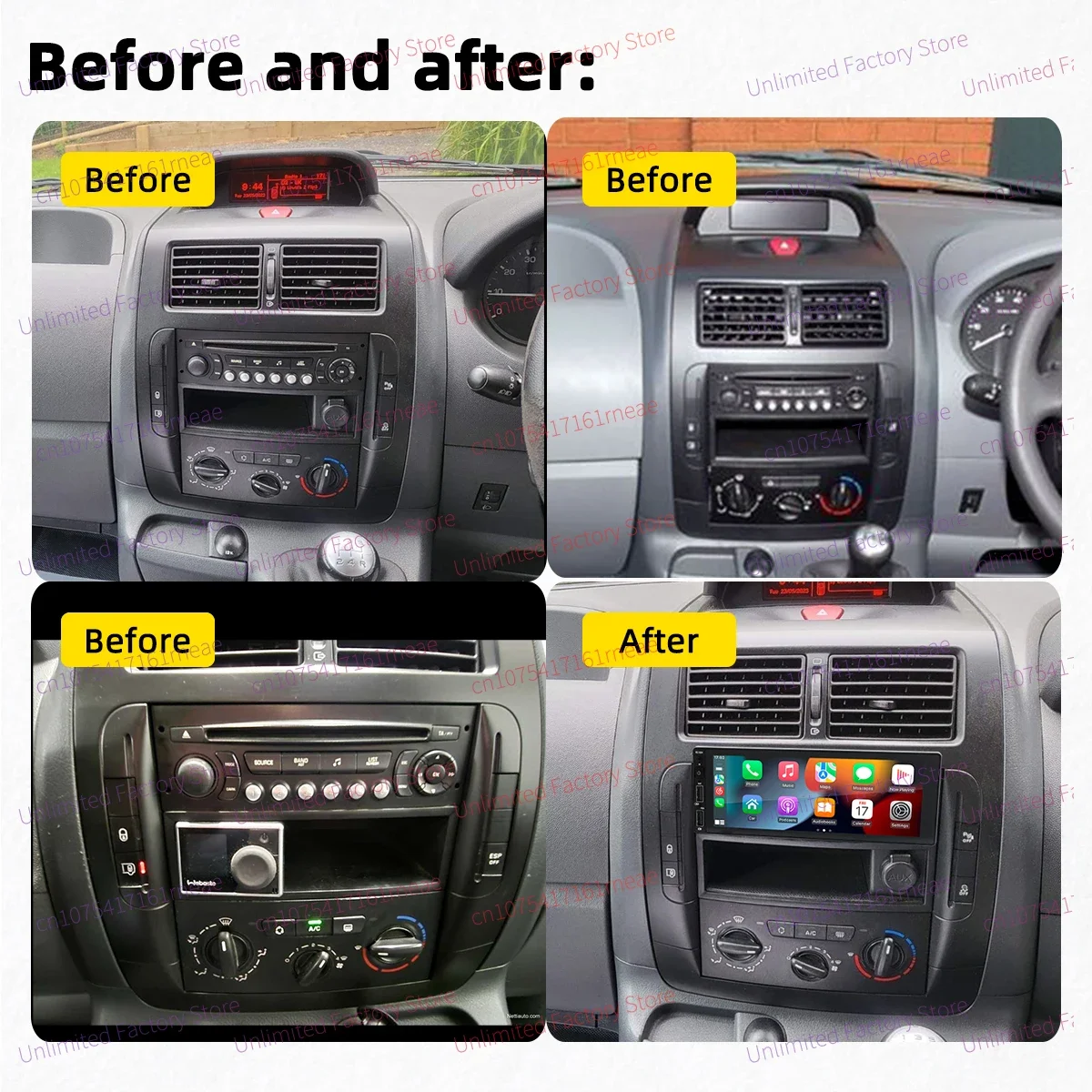 1 Din Android Radio for Fiat Scudo 2007-2016 Carplay Autoradio Android Auto Stereo 6.9