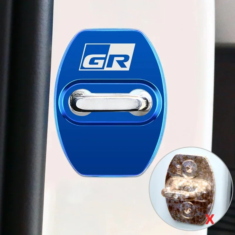 4 قطعة قفل باب السيارة يغطي حماية مشبك مكافحة الصدأ غطاء لتويوتا GR غازو سباق الرياضة كورولا C-HR RAV4 أفينسيس يارس Aygo