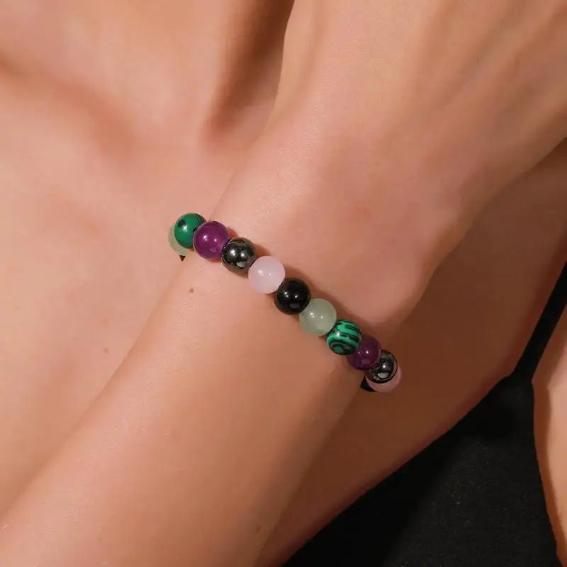 Pietre naturali 8mm Rondelle Pietre preziose lisce Braccialetti con perline per uomo Donna Regalo braccialetto elasticizzato in cristallo curativo