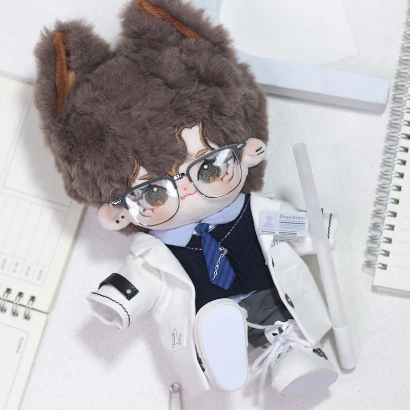 Plush Doll 20cm Clothes White Coat Scientist Formal Korean Version Trendy Student Dress Back to School Season Female Toy Gift