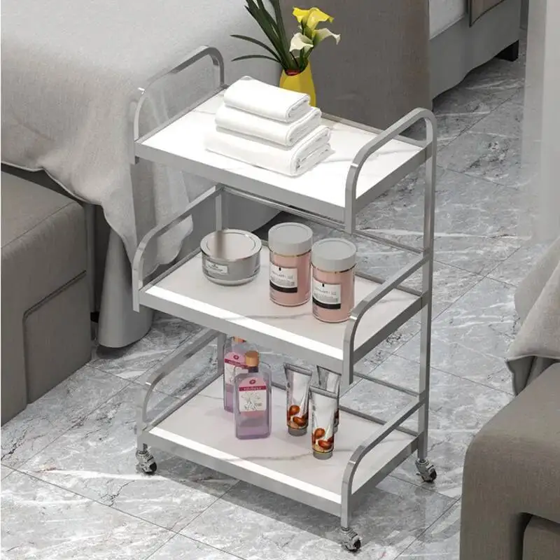 Schönheitssalon Organizer Wagen mit Rädern Tattoo Instrument Lagerregale Licht Luxus Fußbad Barbershop Hilfswagen