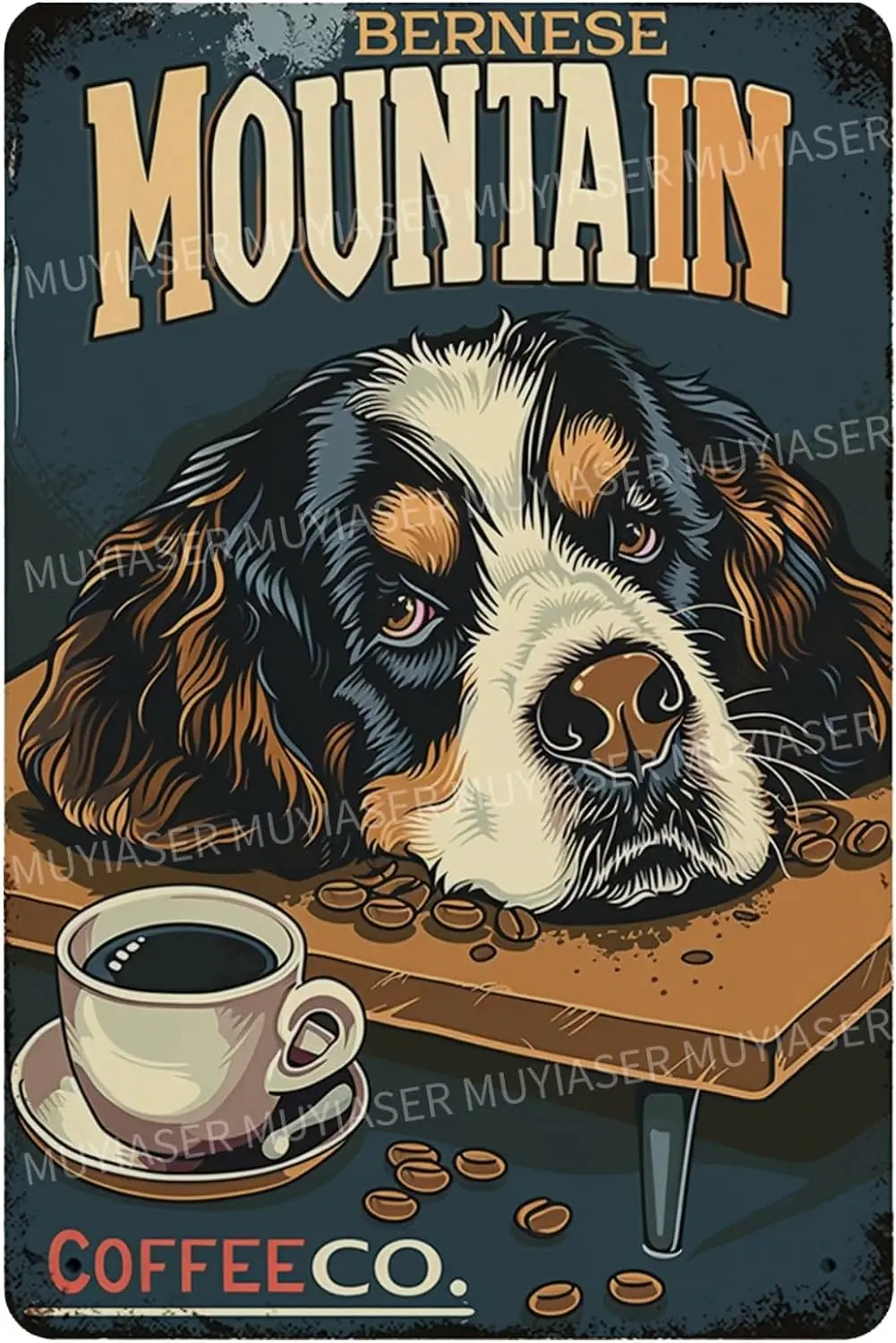 Metal Signs Bernese Mountain Coffee Co Vintage Signs Retro Aluminum Tin Sign for Toilet Washroom Garden Home Bar Cafe Decor 8x12