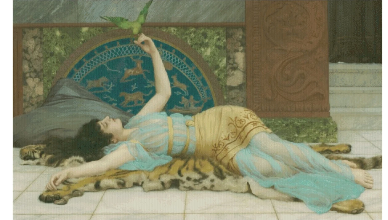 

Oil painting Girl Sewing kit 16CT 18CT 14CT Unprinted Cross Stitch Kits Embroidery Art DIY Handmade Needlework Home Decor