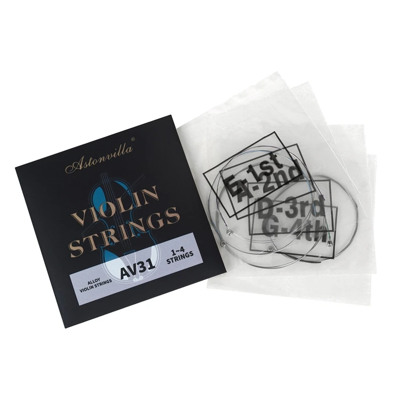 4pcs Alloy Violin Strings Long Lasting and Resonant Sound for 4/4 3/4 Violins Fiddle Strings Rich Sounds Strings