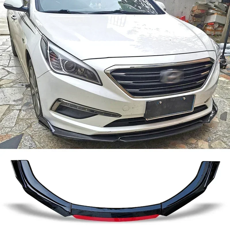 New! Front Bumper Spoiler For Hyundai Sonata 2015-2017 Carbon Surface Contrast Color Design Protector Plate Lip Body Kit Chin Sh