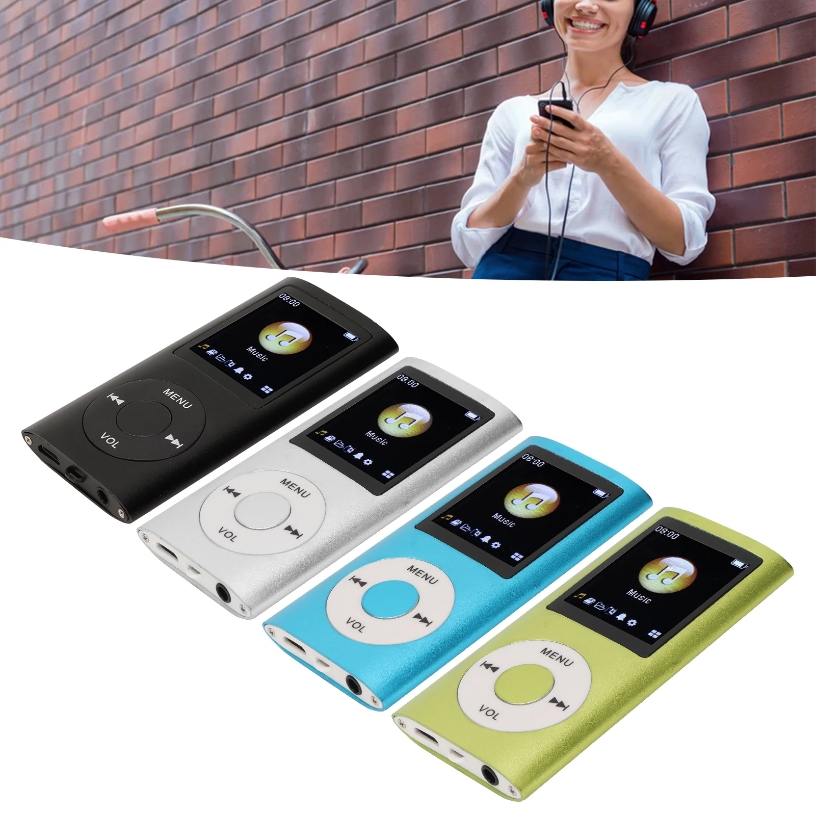 MP3 Player MP3 Player Stylish Multifunctional Lossless Sound Slim 1.8 Inch LCD Screen Portable MP3 Music Player  MP3 Player