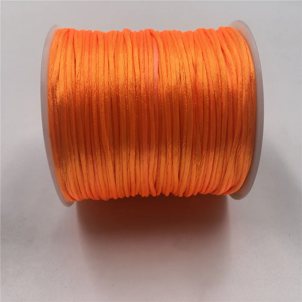 1mm 50 metros laranja cabo macrame forte trançado cetim de seda corda de náilon diy fazendo descobertas fio de linha de miçangas