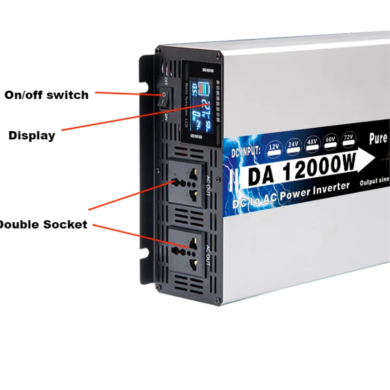Imagem -05 - Inversor de Onda Senoidal Pura de Energia Solar Conversor de Carro de Tensão Onda Pura 10000w 12000w 24v 110v 220v 12v