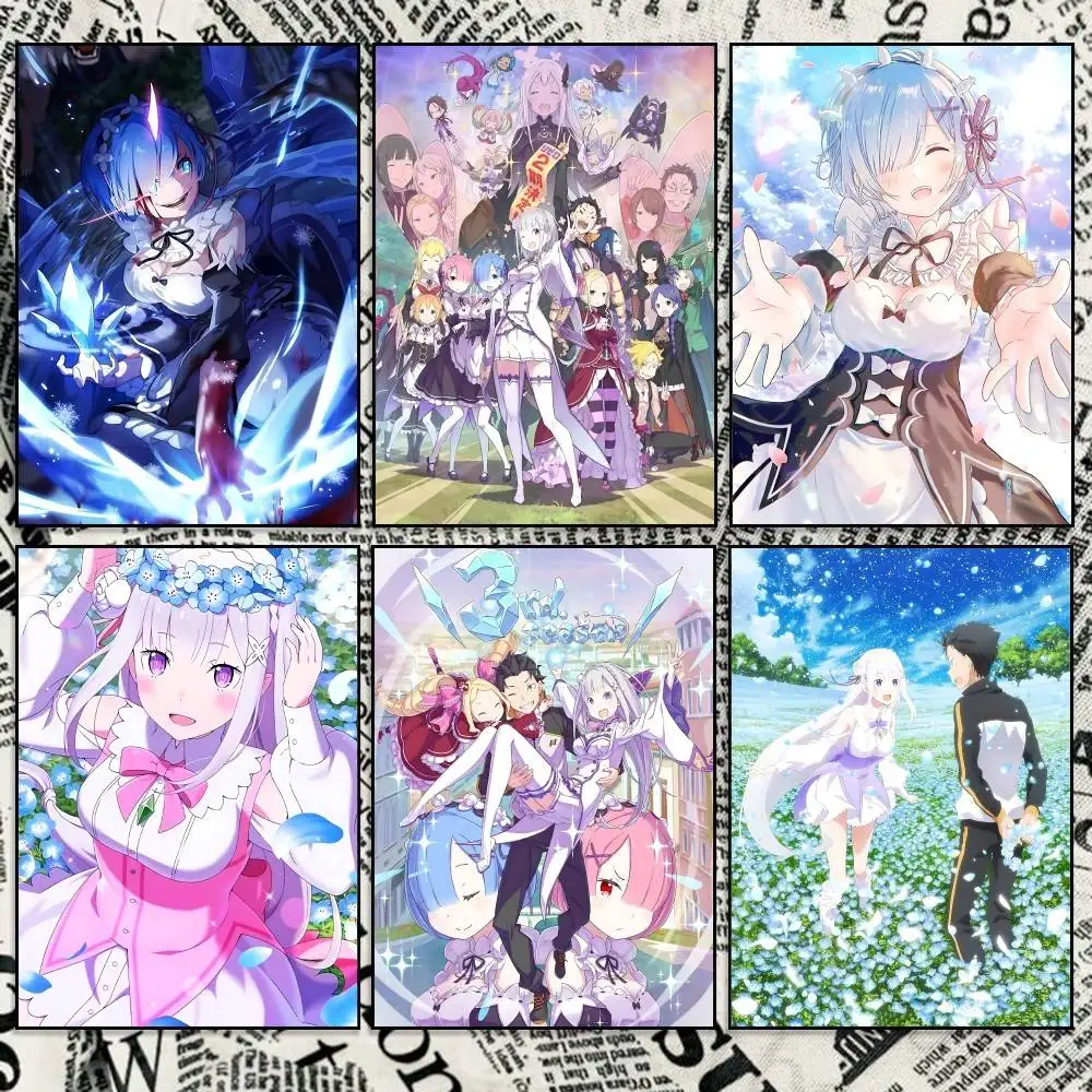 Natsuki Subaru Anime R-ReZERO S4 Poster Wall Art Print Decorative Mural Home Decor Gift Unframed Customizable