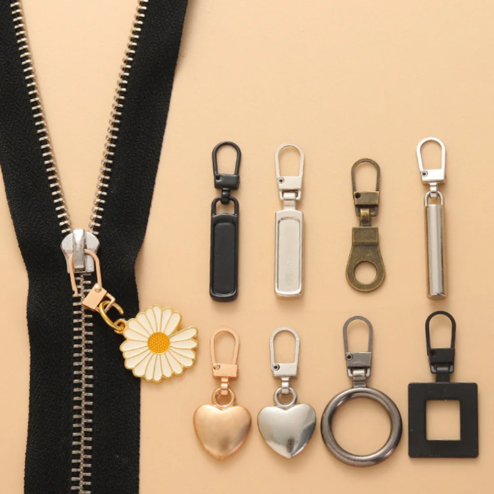 5 adet ayrılabilir fermuar çektirme Metal fermuar kafa onarım evrensel yedek bagaj çanta çanta giysi kaymak ceket dikiş Diy