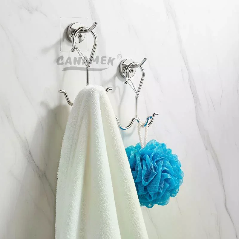 Double Wall Mount Hooks with Buckle 1/5/10Pcs Heavy Duty Strong Hangers for Clothes Towels Entryway Bathroom