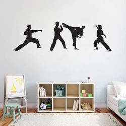 Karate Punch Pose Silhouette Sports Wall Decal Vinyl Karate Wall Stickers for Home Teen Boys Room Decoration Wallpaper S362