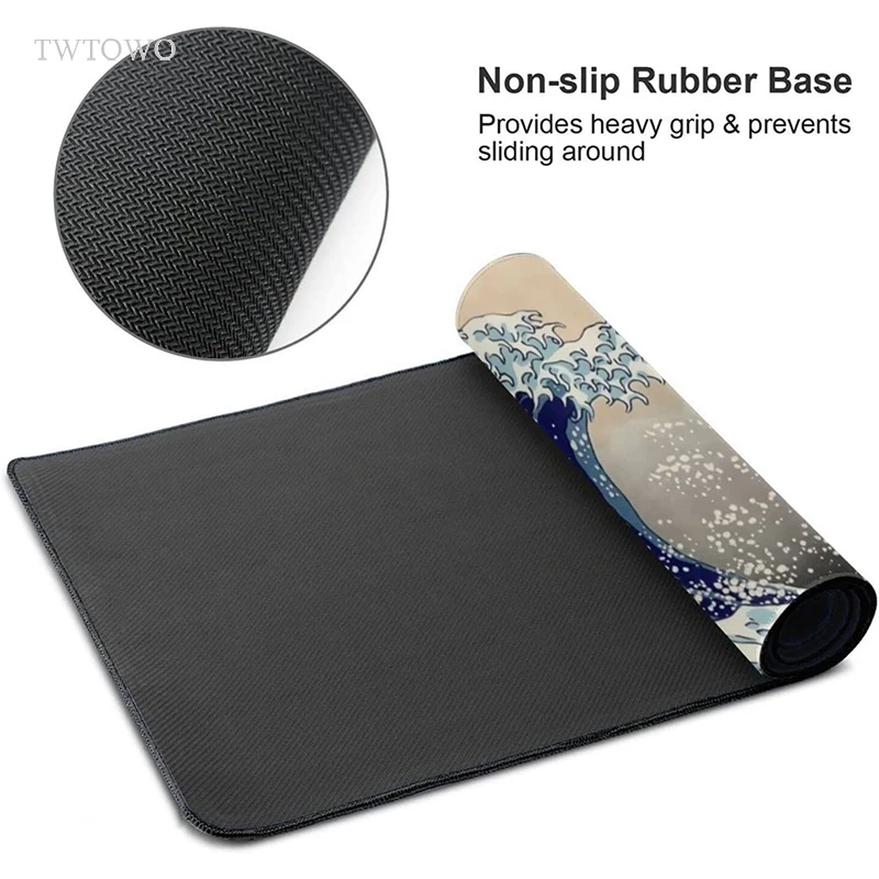 Janpanese Great Wave Mouse Pad Gamer XL Large Computer Home Mousepad XXL MousePads Natural Rubber Office Table Mat Mouse Mats