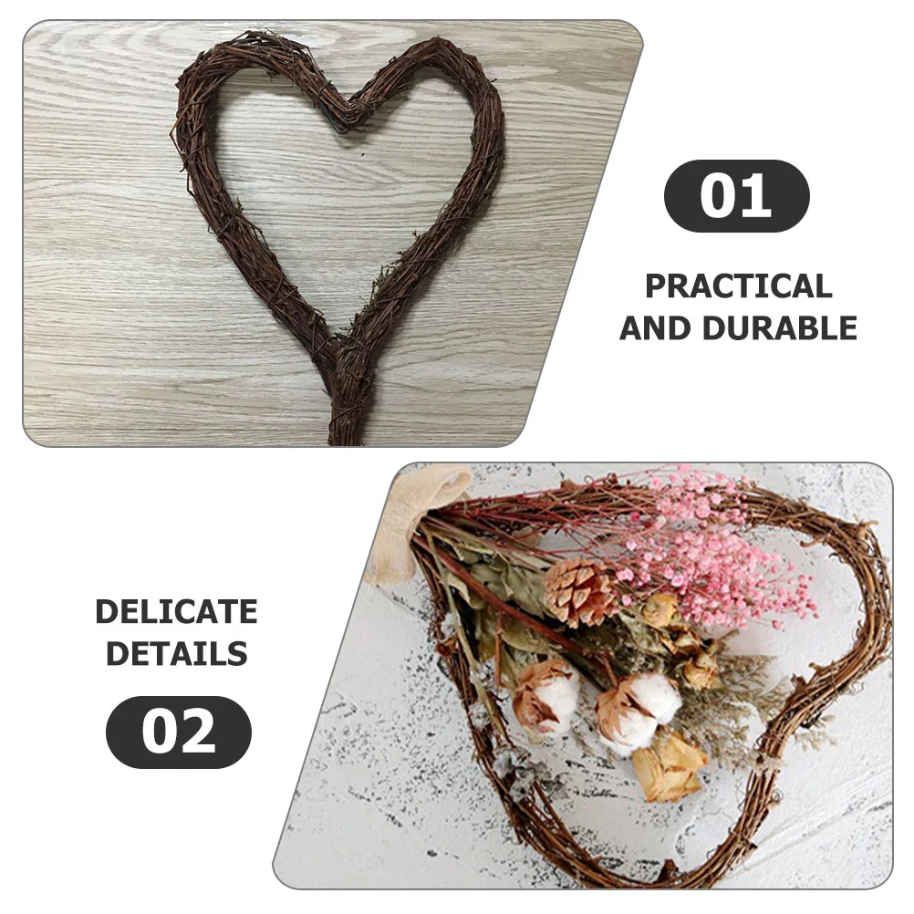 Vine Circle Flower Shop Decoration Heart Shape Grapevine Wreath Garland Heart-shaped Craft Ring Toad Wedding