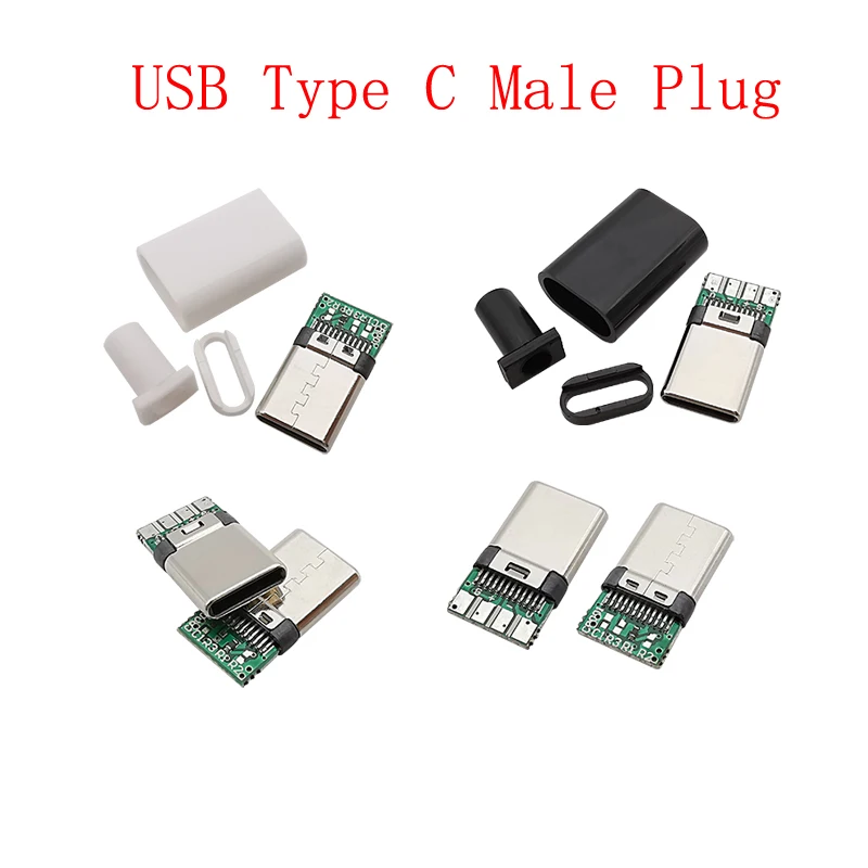 10Pcs USB Connectors Type C / Micro / USB 2.0 Type A Male Female Assembly Adapter DIY Soldering Repair Data Charging Plug Socket