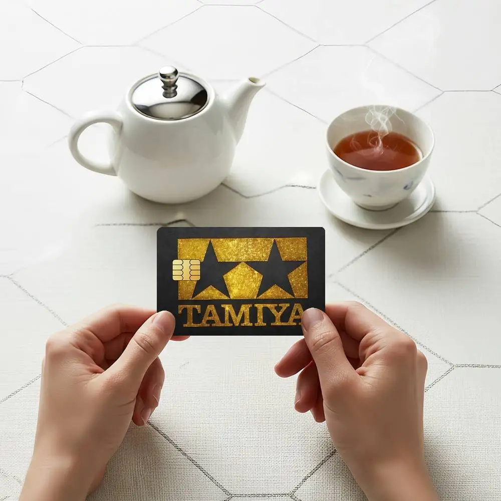 Fashion T-Tamiya-S Credit Skin Cover Card Stickers 4PCS Film Bus Pass Front Decoration Bank Debit Waterproof