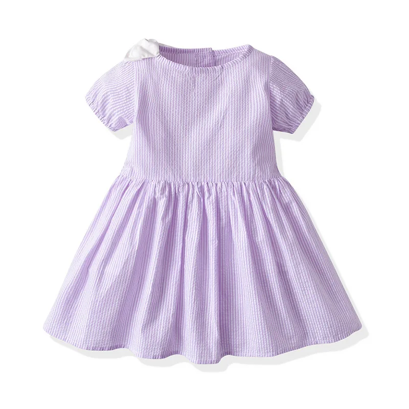 

Girls Flowers Dress Summer Puff Sleeve Cotton Dress 2022 New Kids Fashion Casual Children's Clothing Cute Sweet Princess Skirt