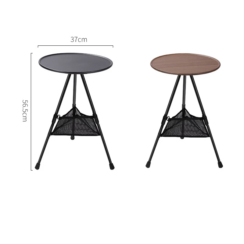 Outdoor Small Round Table Aluminum Alloy Folding Table Portable Camping Adjustable Table Ultra Light Tripod Table Picnic Bar