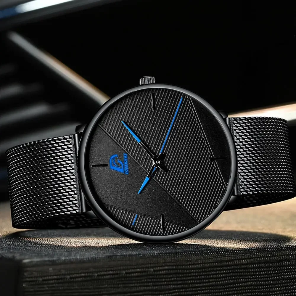 Internet celebrity wrist men's watch ultra-thin steel strip quartz watch European and American minimalist student watch