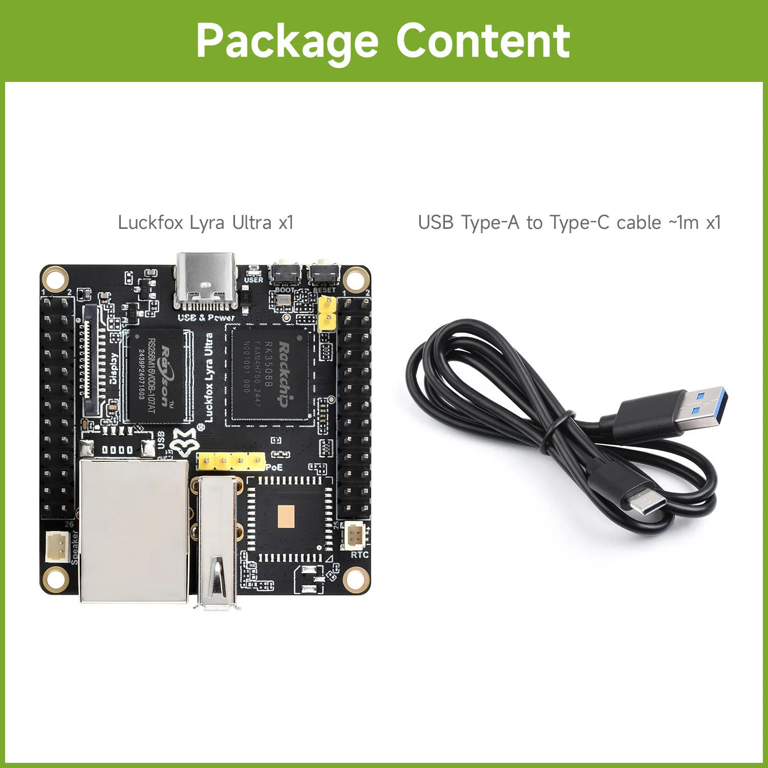 Picture 7: Waveshare Luckfox Lyra Ultra RK3506B Linux Micro Development Board, 512MB DDR3L,  10/100M Ethernet Port