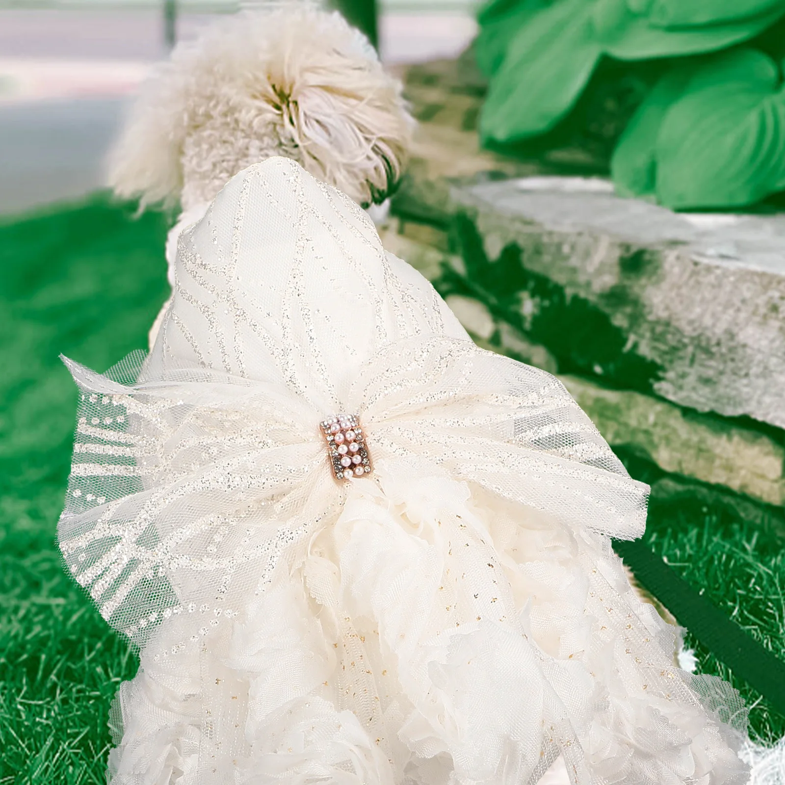 

Dog Wedding Dress Elegant Style Puppy Wedding Dress Decorative Tutu Skirt Comfortable Dog Costume Party Formal Pet Clothes