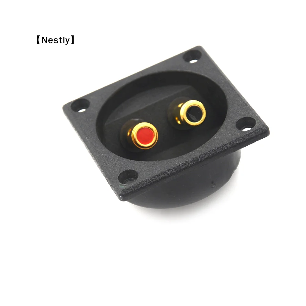 Square Shape Double Binding Post Type Speaker Box Gold Terminal Cup Black〔Nest〕