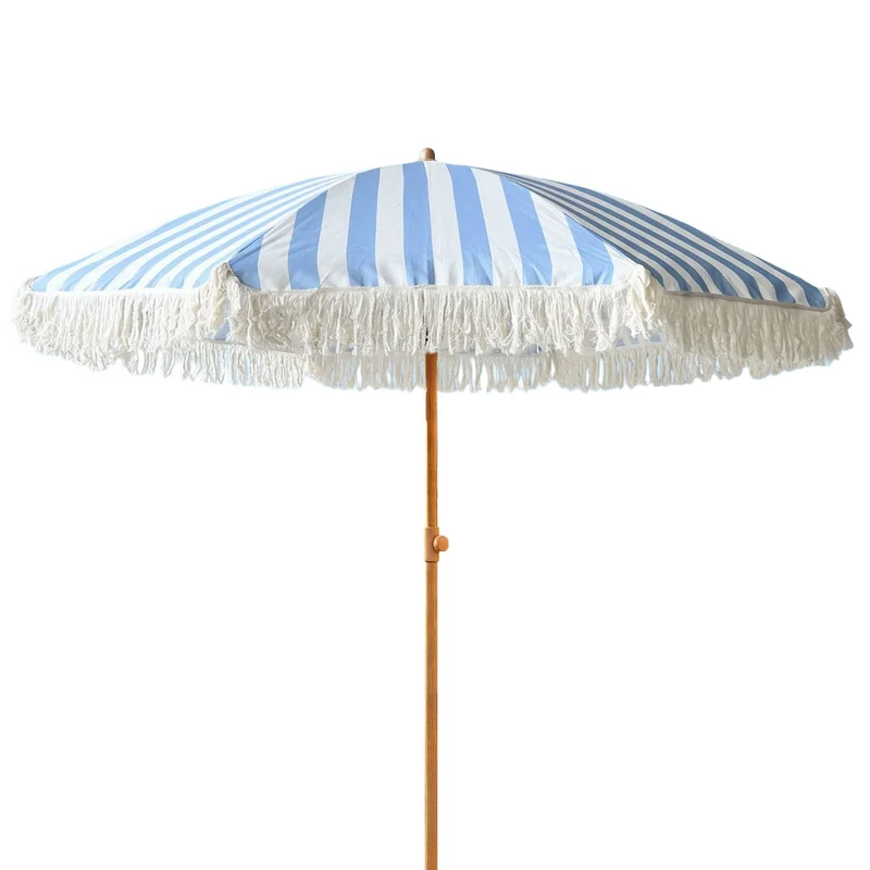 `Twisted Tassel Beach Umbrella Custom Print Polyester Outdoor Shade Sun Patio Garden Courtyard Personalized Parasol