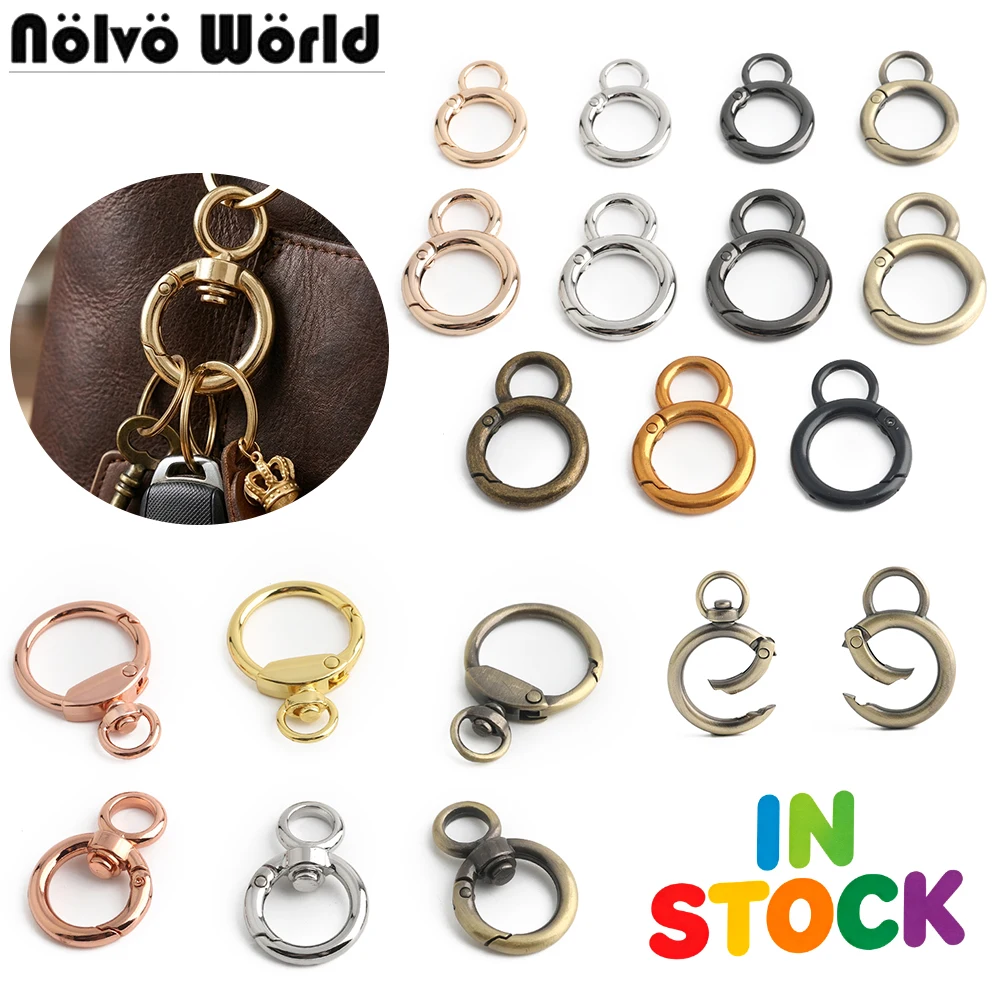 10/50/100PCS 16mm 19mm 23mm Double Circle Snap Hook Spring Gate O Ring Trigger Clasps For Bag Belt Buckle Keychain Accessories