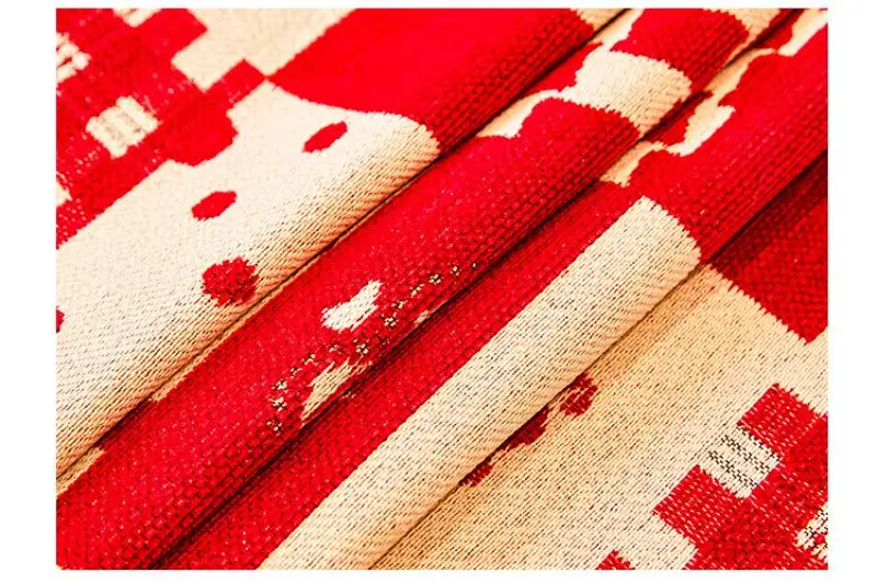 Weihnachtlicher Einteiliger Sofabezug Handtuch Chenille Rotes Karomuster Universelle Sofabezüge Festliche Komplette Decke Sofabezug-Stoff – Detail 12