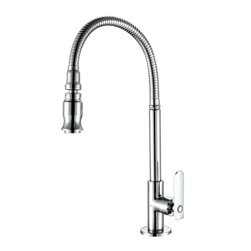 Kitchen Tap 360° Rotatable Kitchen Tap Flexible Single Cold Tap Chrome Rinsing Shower Swivel Kitchen Tap Brass