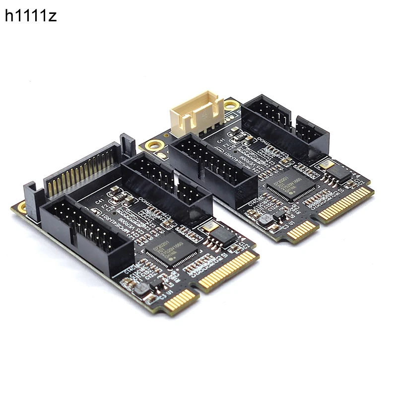 

Адаптер контроллера Mini PCIE USB 3 с 4 портами, плата расширения USB 3,0, усилитель концентратора карт, двойной 20-контактный разъем для переходника передней панели