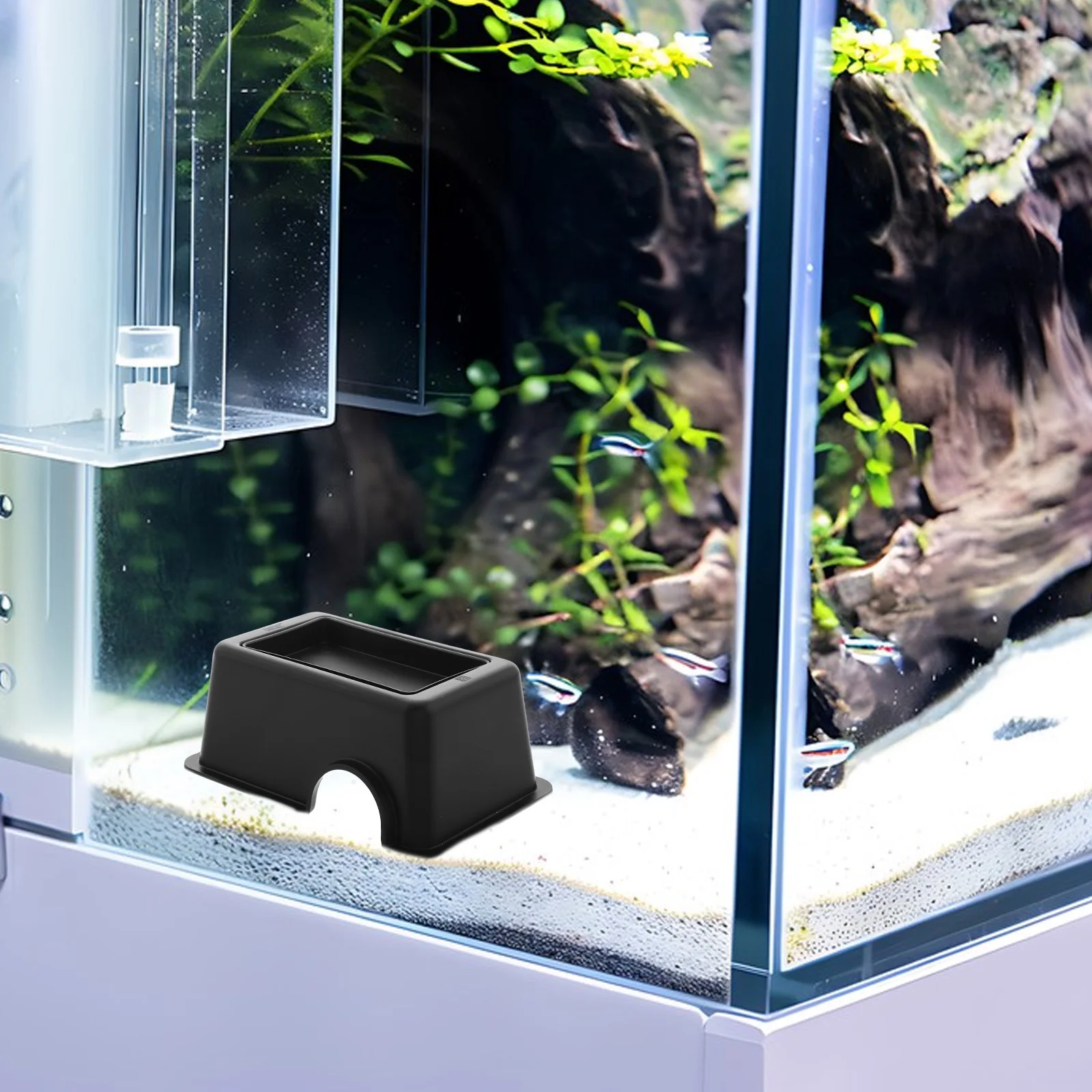 

Reptile Hideout Large Plastic Habitat Enhances Activity Safe Resting Place Easy Clean Reptile Feeding Trough Terrarium