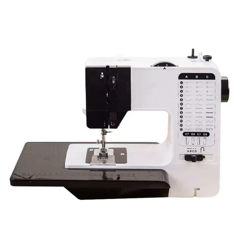 Mini Multifunctional Desktop Sewing Machine Household Electric Curve Overlock with Foot Pedal for Cotton Linen Denim Home Craft