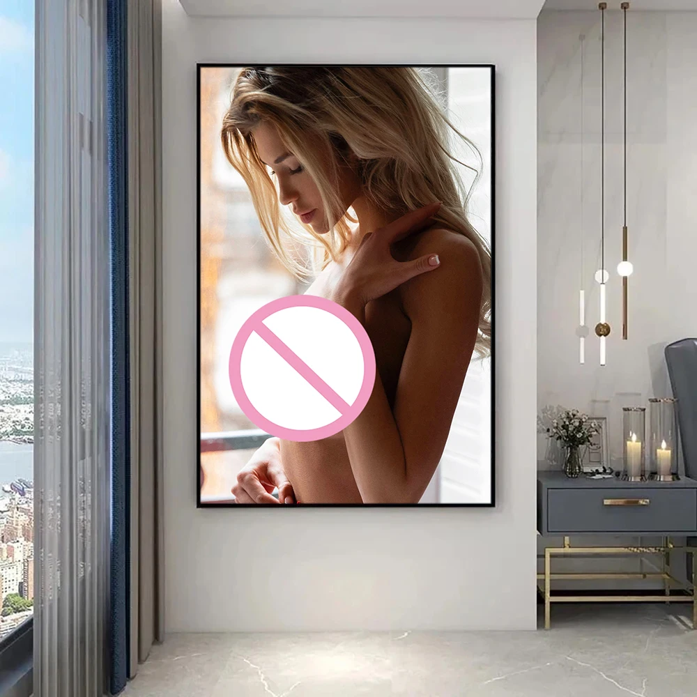 Modern Art Canvas Paintings Blonde Girl Poster and Prints Wall Art Pictures for Living Room Home Decoration