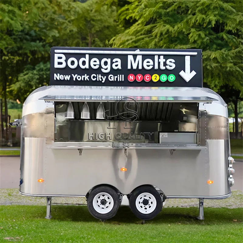 Heavy Duty Food Truck Mobile Kitchen Cart Hot Dog Pizza Burger Fries Ice Cream Lemonade Taco BBQ Concession Vendor