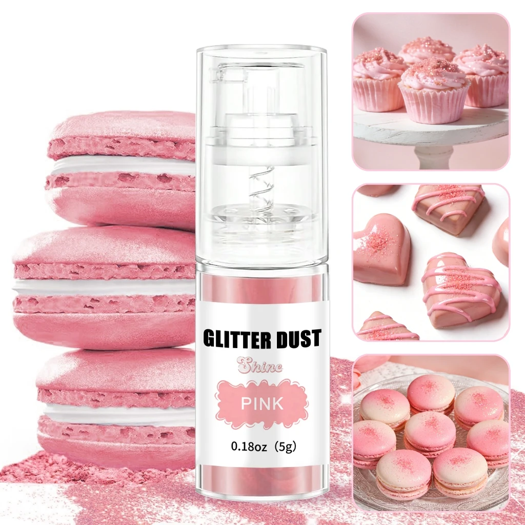 Glitter Spray 5g,Shimmer Luster Dust Powder,Perfect for Cocktails,Wine,Beverages,Cakes,Cupcakes,Cookies Homemade Baking Decor