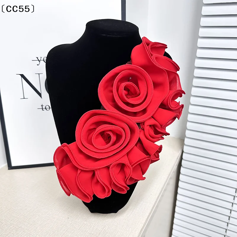 New Trendy 3D Floral Decoration Flower Shape Floral Patch Detachable Wedding Dress Accessories DIY Clothing Decoration〔CC55〕