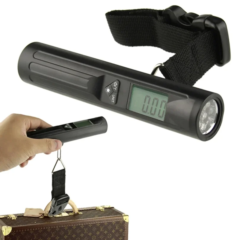Upgraded Luggage Scale Digital Portable Handheld Suitcase Weight for Travel with Flashlight 40kg/10g 8 LED Lights