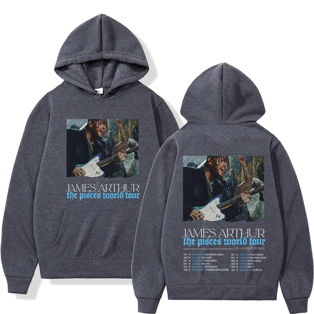 James Arthur The Piscis World Tour 2025 Sudadera con capucha gráfica para hombre, jersey informal de moda de manga larga, ropa deportiva de Hip-hop de alta calidad