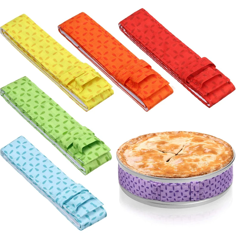 6pcs/set Baking Strips Colorful Bake Even Strip Household DIY Cake Baking Tray Molds Protection Strap Bakeware Kitchen Utensils