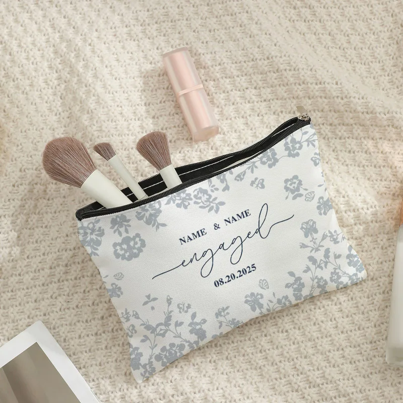 Custom Pattern Cosmetic Bag, Personalized Travel Toiletry Pouch for Bachelorette Party Gift